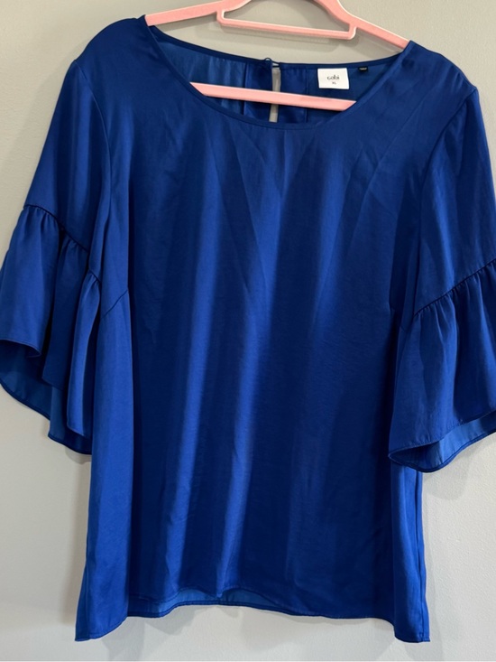 CAbi Tops - CAbi Sapphire Blue Ruffle Sleeve Blouse